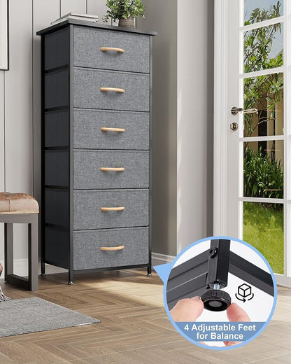 Tall 6-Drawer Fabric Dresser Tower - Image 5