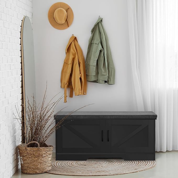 HOMSHO Farmhouse Shoe Storage Bench - Image 7