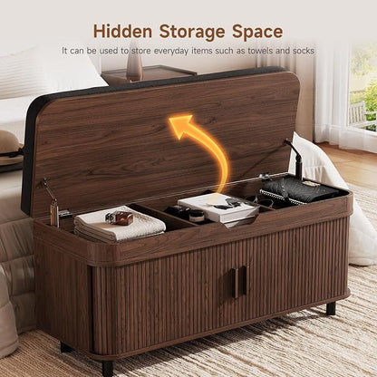 ONBRILL 43.3" Shoe Storage Bench - Image 3