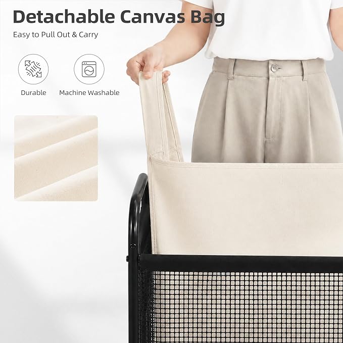 STORAGE MANIAC Rolling Laundry Hamper - Image 4