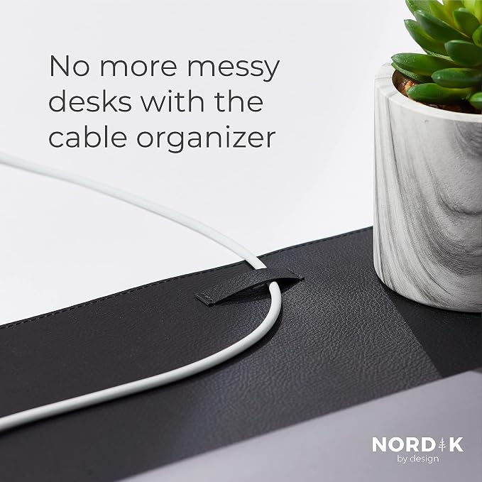 Nordik Leather Desk Mat Cable Organizer - Image 3