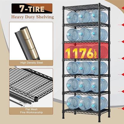 REIBII 7-Tier Metal Shelving Unit, 71’’H x 18’’W x 18’’D, 1176 LBS Weight - Image 7