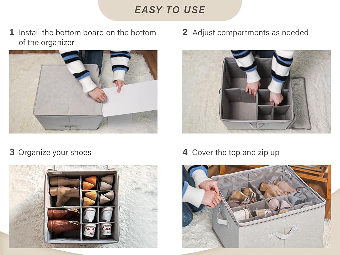 StorageWorks Shoe Organizer for Closet, Fits up to 16 Pairs, Shoe Cubby Storage - Image 3