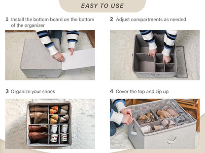StorageWorks Shoe Organizer for Closet, Fits up to 16 Pairs, Shoe Cubby Storage - Image 3