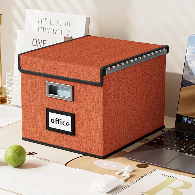 File Organizer Box with Lids, Collapsible File Folder Organizer | File Box with - Image 5