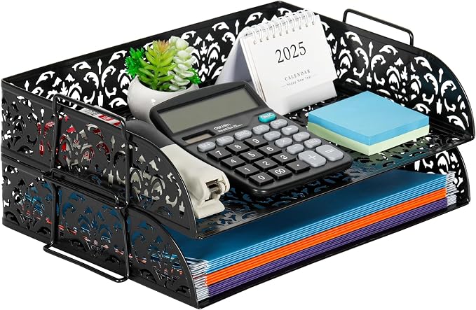EasyPAG Paper Organizer for Desk 2 Tier Stackable Paper Tray for A4 Legal Size by EasyPAG