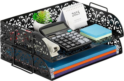 EasyPAG Paper Organizer for Desk 2 Tier Stackable Paper Tray for A4 Legal Size by EasyPAG