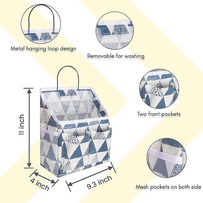 Kanrichu 2pcs Small Wall Hanging Organizer Bag, Linen Fabric Door Hanging - Image 5