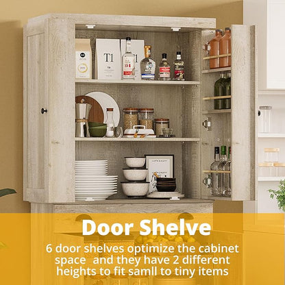 IRONCK Kitchen Pantry Cabinet 72" Height, Freestanding Cupboard - Image 5
