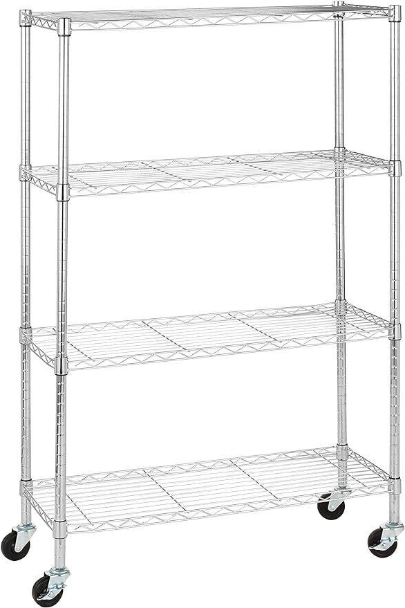 Amazon Basics 4-Shelf Adjustable, Heavy Duty Storage Shelving Unit by AmazonBasics