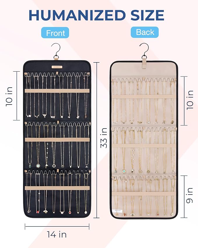 BAGSMART Hanging Necklaces Organizer Jewelry Holder Storage Roll - Image 5