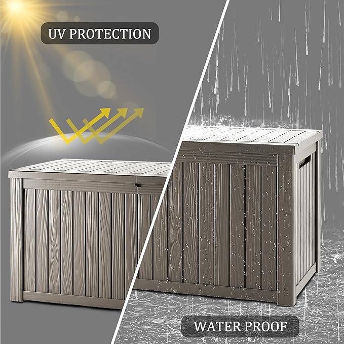 TARKARI 180 Gallon Lockable Resin Deck Box, Waterproof & UV-Resistant Outdoor - Image 6