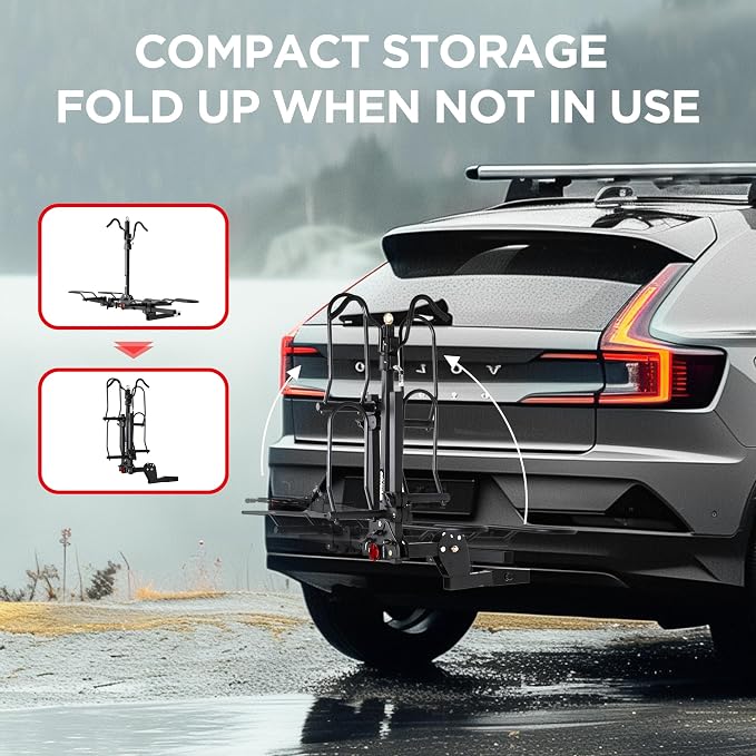 Young 200 lbs. Capacity Hitch Mounted 2-Bike Rack - Image 5