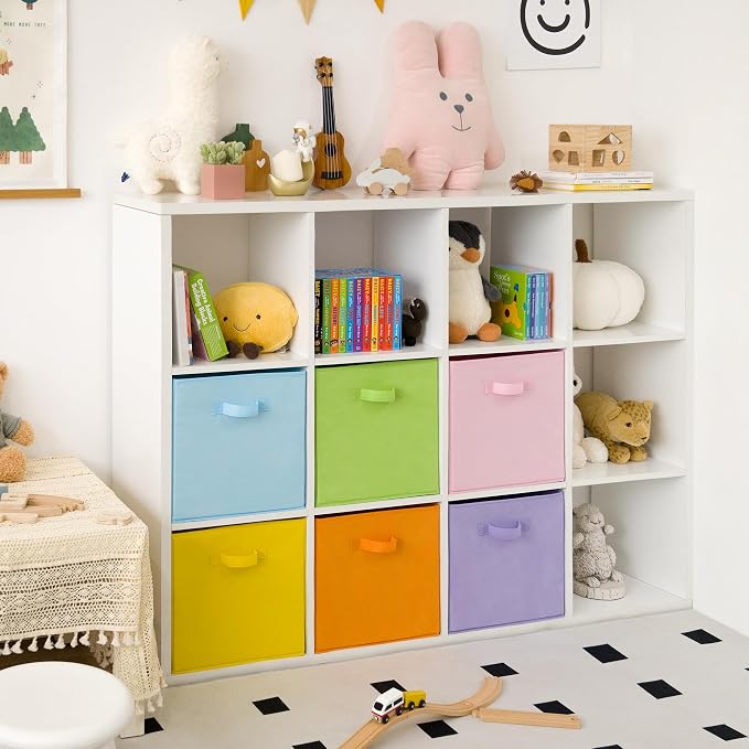 GRANNY SAYS 13 Inch Cube Storage Bins, Pastel Color, Colorful Fabric Storage - Image 4