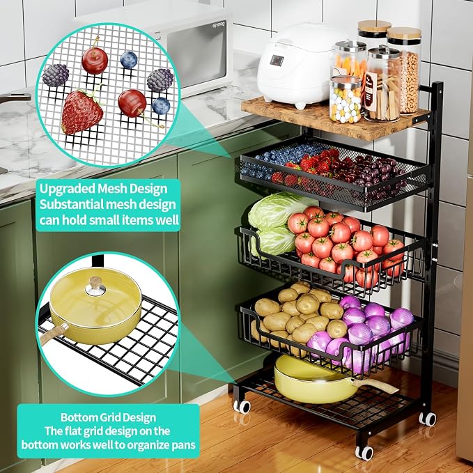 HapiRm Fruit Basket Kitchen Cart - Image 4