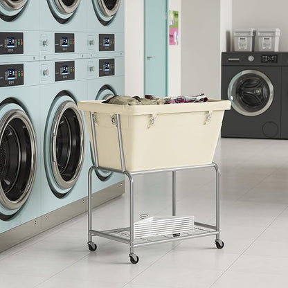 ELYKEN Laundry Cart with Wheels, Rolling Laundry Hamper with Removable Bag and - Image 9