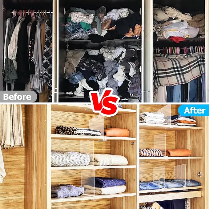 LoveBB 12 Pack Shelf Dividers for Closet Organizers and Storage - Image 3