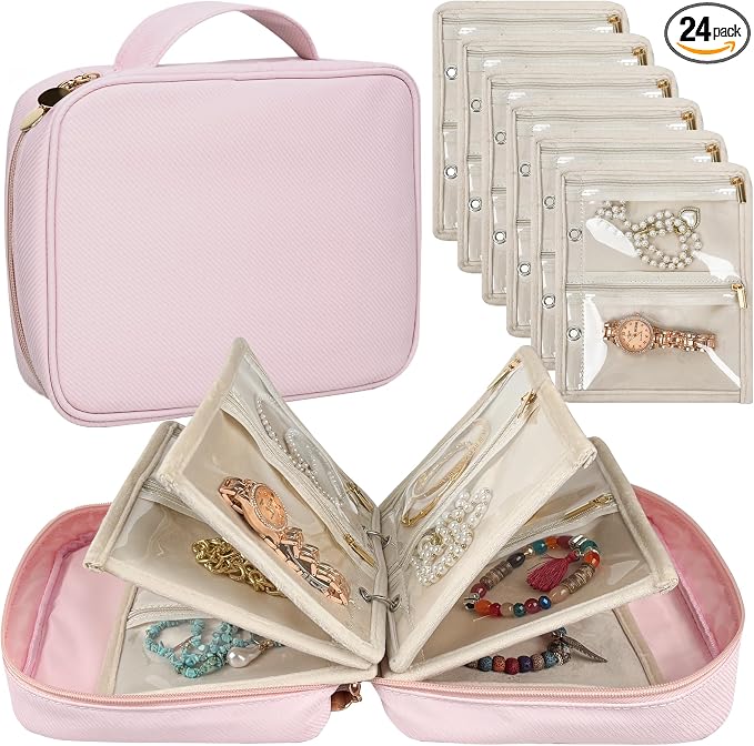 Travel Jewelry Organizer Case, Small Jewelry Bags by LingLingo