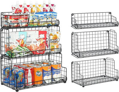 X-cosrack Stackable Wire Basket 3 Tier Countertop& Wall Mounted Metal Storage by X-cosrack