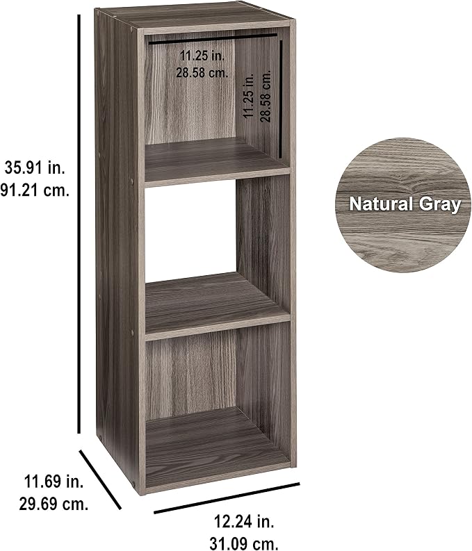ClosetMaid Cubeicals 3 Cube Storage Shelf Organizer Bookshelf - Image 3