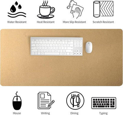 Bloss Gold Leather Desk Mat 35.4" x 15.7", Large Keyboard Pad - Image 4