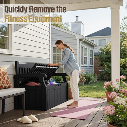 80-Gallon Outdoor Storage Bench, Waterproof Deck Box - Image 7