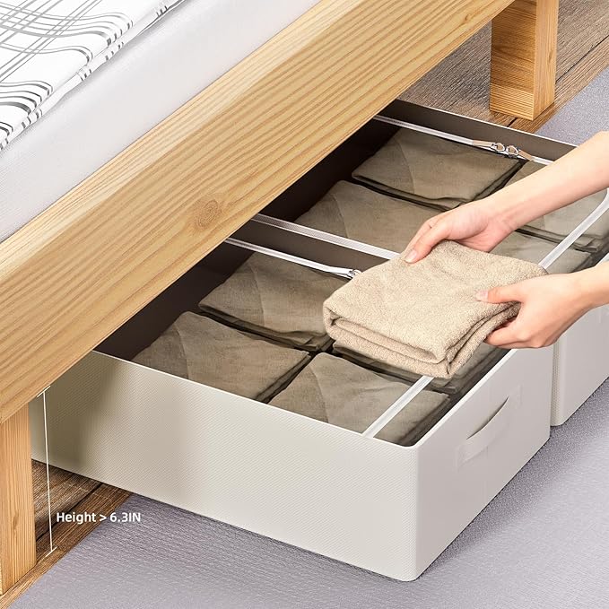 CYhom Under Bed Storage Bins Frame Storage Box Oxford Fabric Sturdy Underbed - Image 2