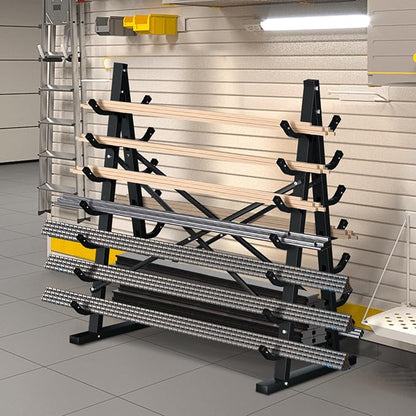 7-Tier Horizontal Storage Rack, Heavy-Duty Freestanding Steel Horizontal Bar - Image 7