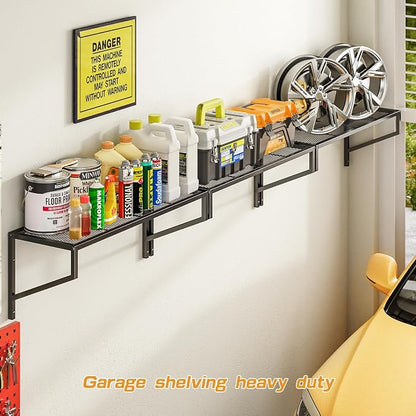 ThreeHio 3 Pack Garage Wall Shelving, Heavy Duty Garage Shelves Wall Mount - Image 4