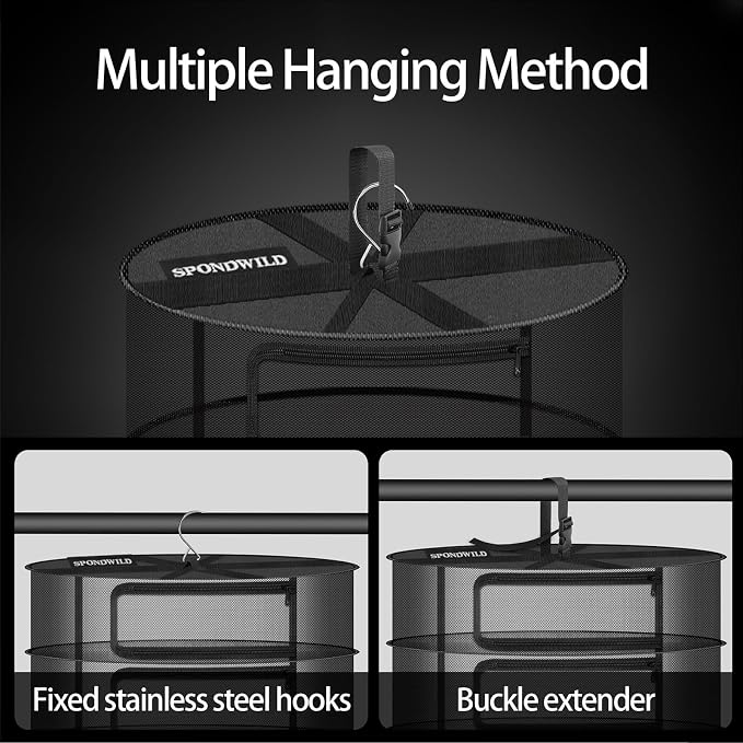 Herb Drying Hanging Mesh Rack - 1ft Diameter 3 Layer - Image 3