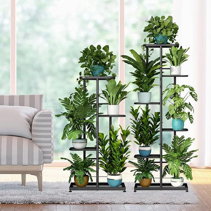 LINZINAR Plant Stand Indoor Outdoor Metal 6 Tier 7 Potted Multiple Flower Pot - Image 6