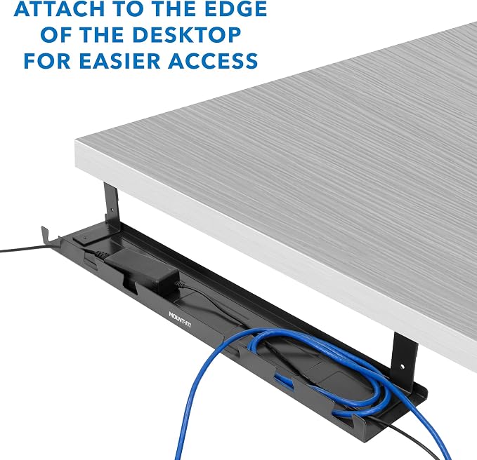 Mount-It! Premium Under Desk Cable Management Tray – 23" Heavy-Duty Steel Cable - Image 8