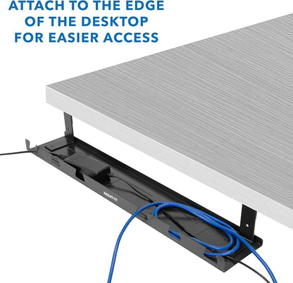 Mount-It! Premium Under Desk Cable Management Tray – 23" Heavy-Duty Steel Cable - Image 8