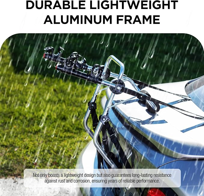 Young Aluminum 2-Bike Rack Trunk Mount, Hightweight - Image 3
