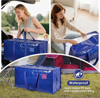 12 Pack Moving Bags with Full-Open Side Zipper, Extra Large 93L Heavy Duty - Image 8