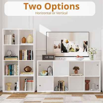 IRONCK Bookshelf, 8-Cube Storage Cube Shelf Organizer, Extra Thick Frame - Image 5
