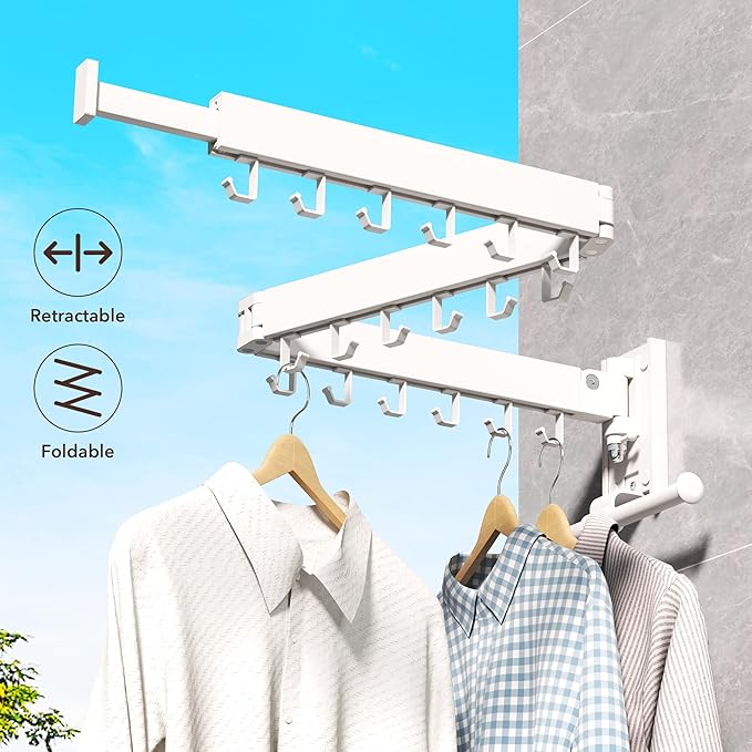 Clothes Drying Rack, Laundry Drying Rack Wall Mount, Wall Mounted Clothes Rack - Image 3