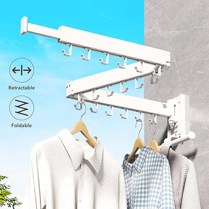 Clothes Drying Rack, Laundry Drying Rack Wall Mount, Wall Mounted Clothes Rack - Image 3