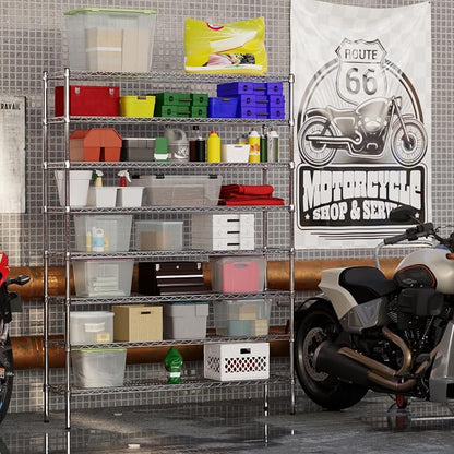 14" Deep x 54" Wide x 74" Height Wire Shelving Kit | 8-Tier | NSF Commercial - Image 6