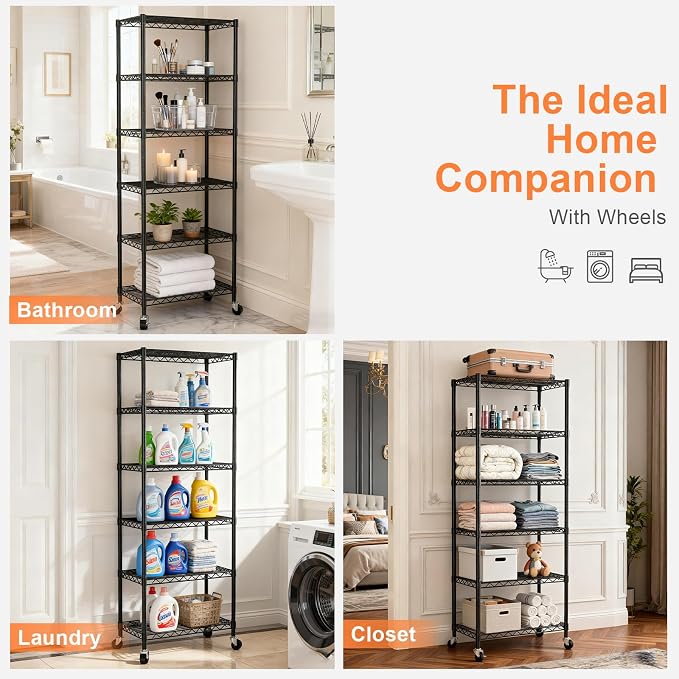 6-Tier Wire Rack Shelving, Metal Shelf Racks - Image 7