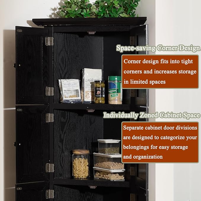72" H Farmhouse Corner Storage Cabinet - Image 5