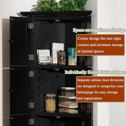 72" H Farmhouse Corner Storage Cabinet - Image 5