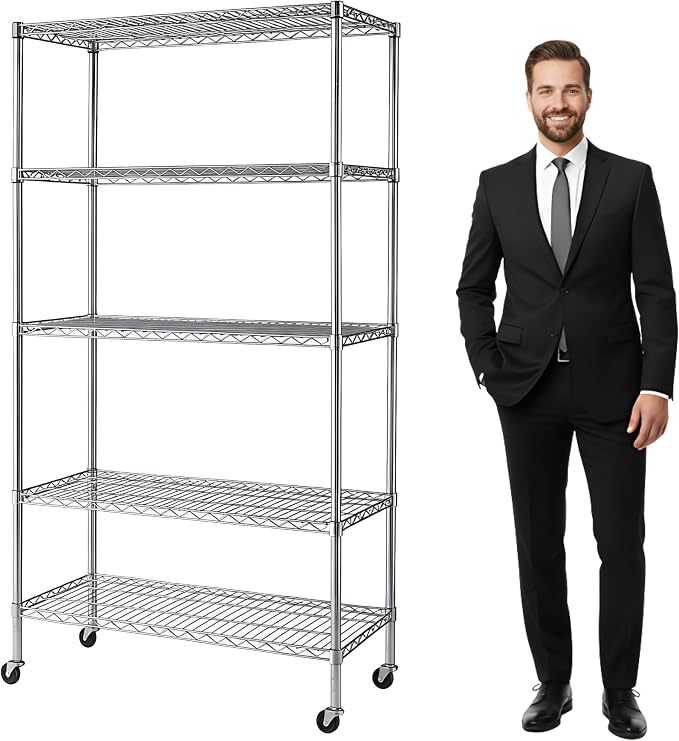 5-Tier NSF-Certified Steel Storage Shelves Rack by SONRET