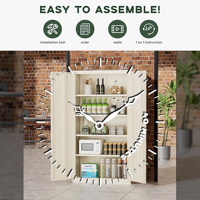 Greenvelly Metal Garage Storage Cabinet - Image 5