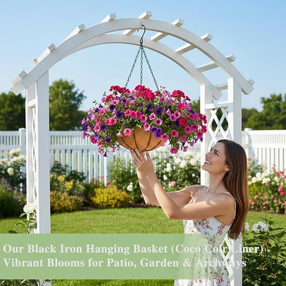 EIMQUVW Outdoor Metal Hanging Planters Basket Hanging Baskets - Image 3