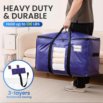 TAILI 4 Pack Dark Blue Extra Large Moving Bags, Heavy Duty Totes - Image 4