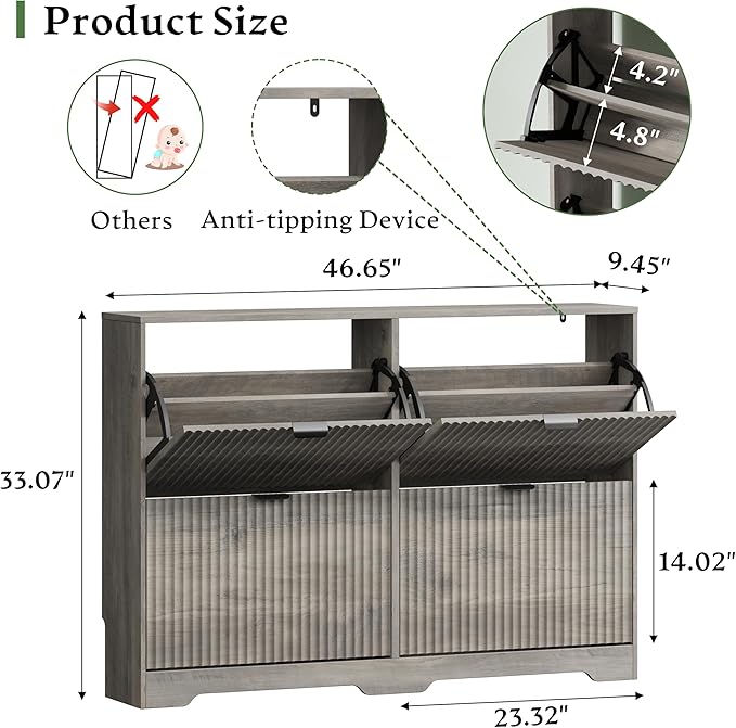 Xixini Shoe Storage Cabinet for Entryway - Image 2