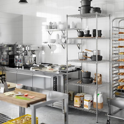 24" Deep x 30" Wide x 86" Height Wire Shelving Kit | 5-Tier | NSF Commercial - Image 7