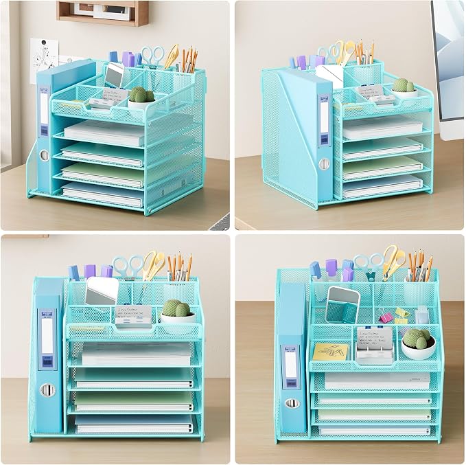 Lavatino 5-Tier Metal Mesh Desk Organizer - Image 6