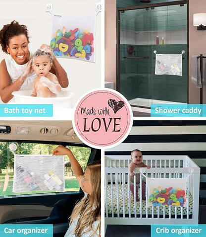 Bath Toy Net for Tub – Large Bath Toy Storage, Mesh Bath Toy Holder for Bathtub - Image 8